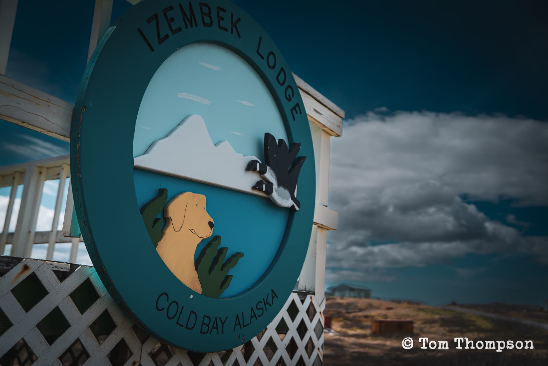 Izembek Lodge sign in Cold Bay, Alaska